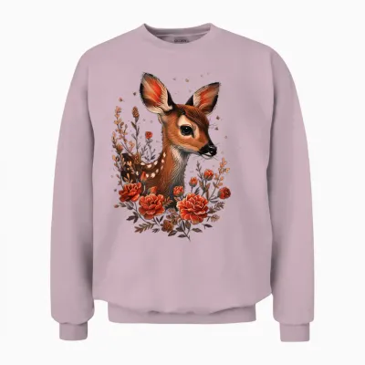 Women's Costume Shirt for Dirndl Cute Deer Unisex Sweatshirt - Light Pink