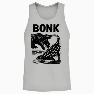 Funny Bonk Dinosaur Prehistoric Humour Ankylosaurus Dino Unisex Tank Top - Ash