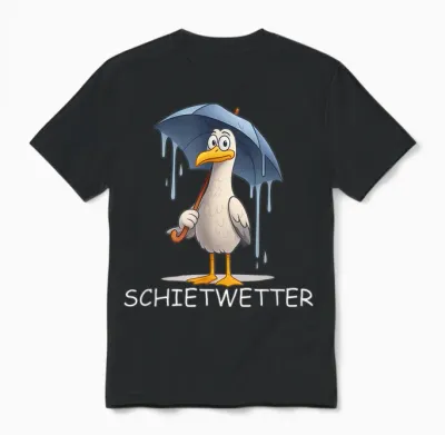 Schietwetter Spruch – Möwe Norden Küste Meer Strand Unisex T-Shirt - Black
