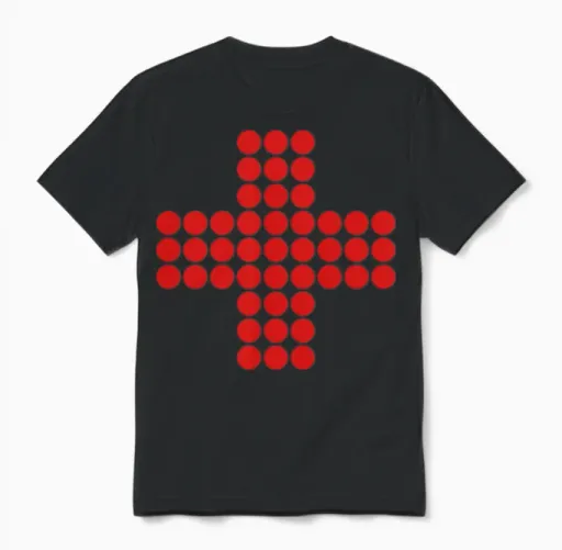 Red Cross Unisex T-Shirt in Black