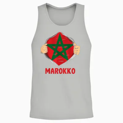 Marokko Flagge Marokkaner Marokkanische Flagge Unisex Tank Top - Ash