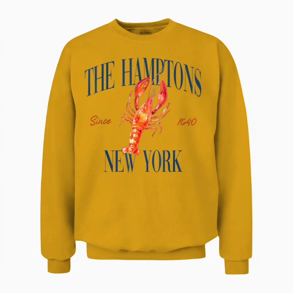 The Hamptons New York East. 1640 β Old Money, Aesthetic Unisex Sweatshirt in Gold