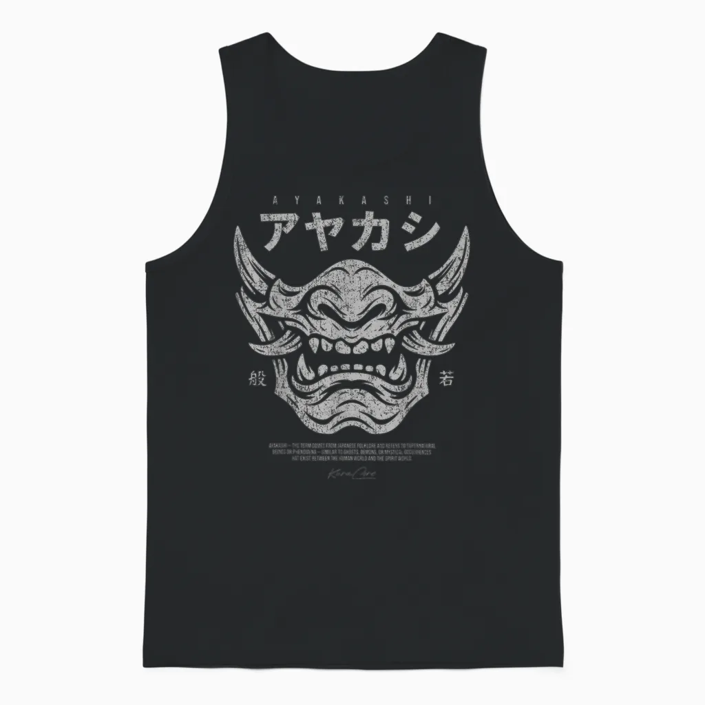 Japan Streetwear Cyberpunk Y2k Techwear Retro Manga Anime Unisex Tank Top in Black
