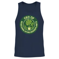 Ceo of Rescuing Dying Houseplants | Plant Love Unisex Tank Top - Navy – 2