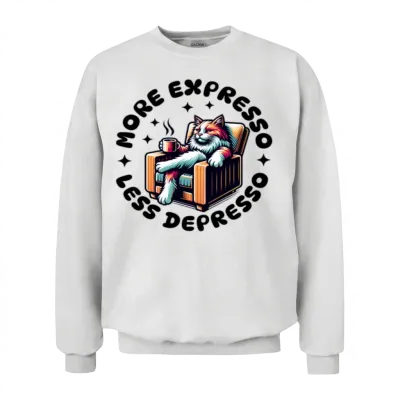 More Expresso Less Depresso Unisex Sweatshirt - White