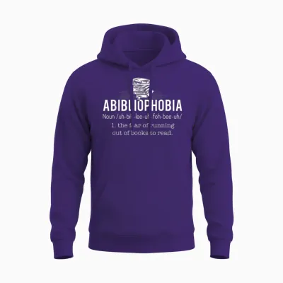 Abibliophobia - Funny Reading Bookworm Reader Gift Unisex Hoodie - Purple