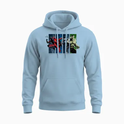 Marvel Studios Spider-Man Bnd Movie 2026 Heroes and Villains Unisex Hoodie - Light Blue