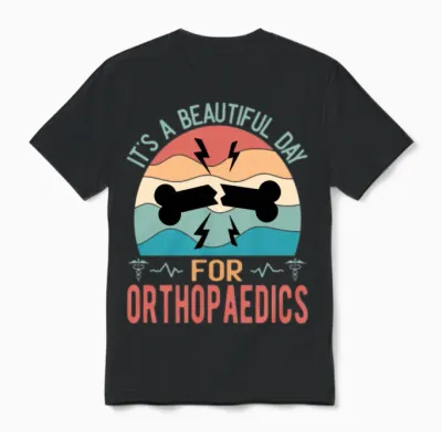 Orthopaedic Surgery Funny Orthopaedic Surgeon Unisex T-Shirt - Black