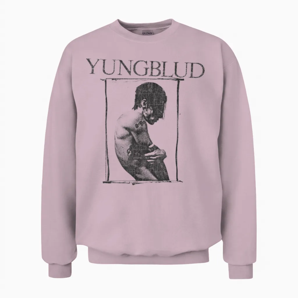 Official Yungblud Idols Case Unisex Sweatshirt in Light Pink