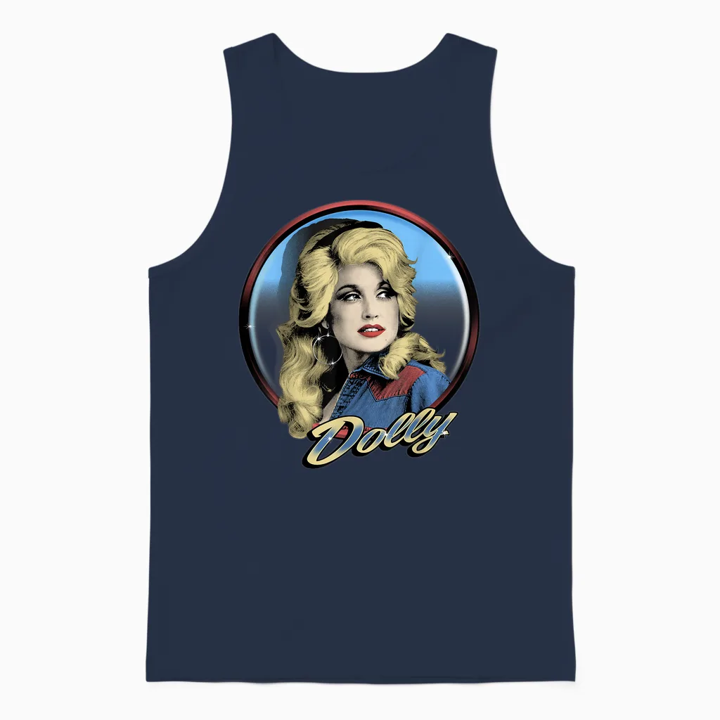 Dolly Parton Western Unisex Tank Top in Navy