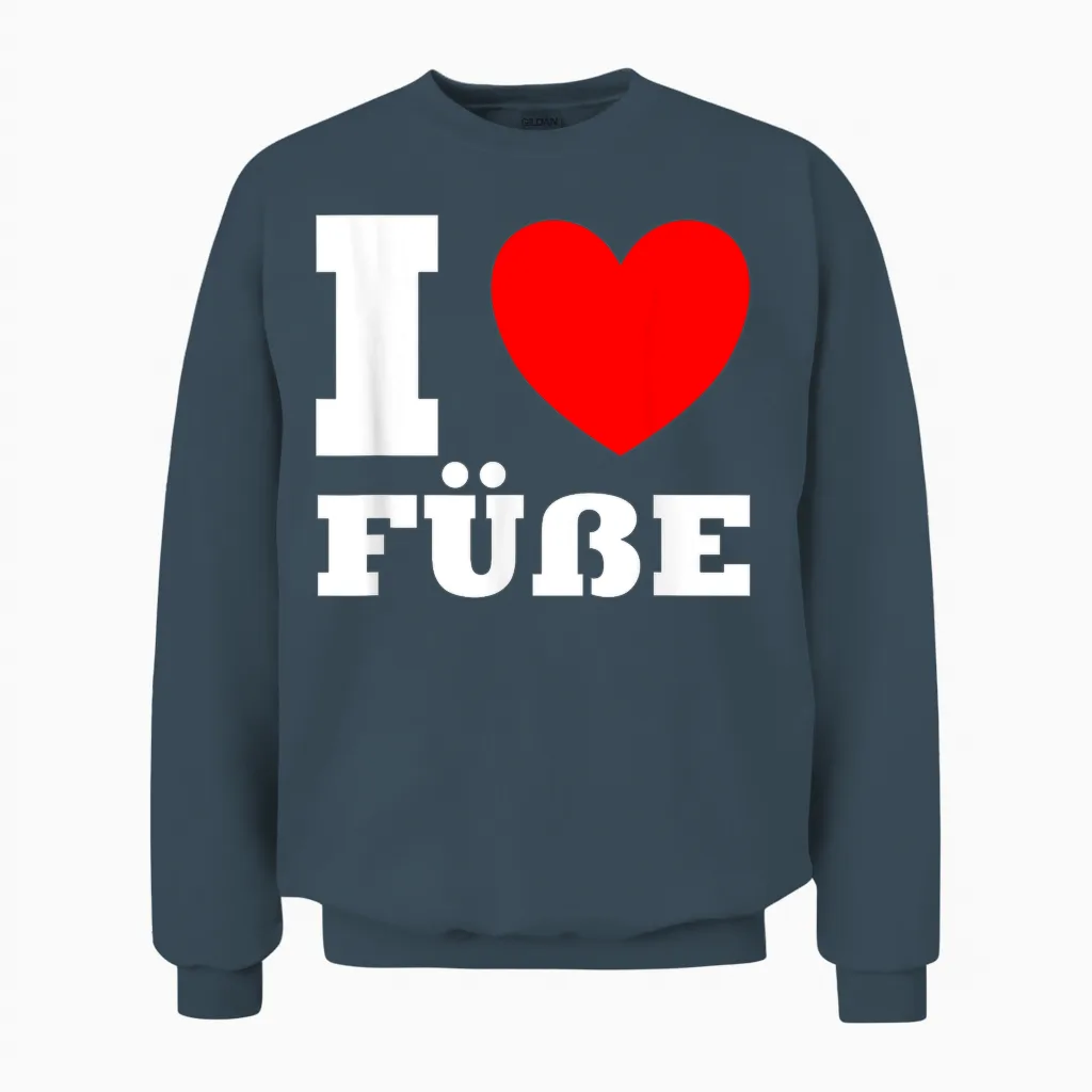 Ich Liebe Füße Unisex Sweatshirt in Dark Heather