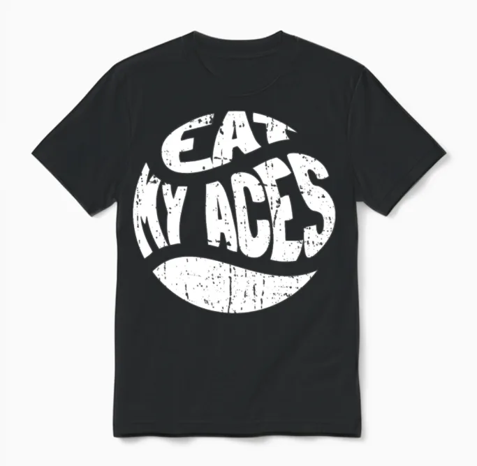 Tennis Funny Unisex T-Shirt in Black