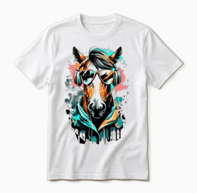 Horse Riding - Cute Horse Head - Equestrian Sports Unisex T-Shirt - White