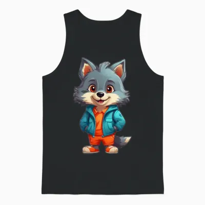 Funny Cat Unisex Tank Top - Black