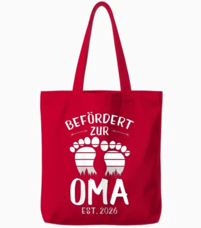 Befördert Zur Oma Est. 2026 Muttertag Oma 2026 Tote Bags - Red