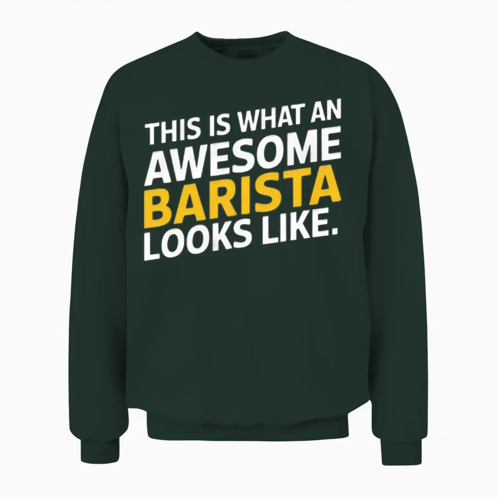 This Is What an Awesome Barista Looks Like Unisex Sweatshirt in Forest