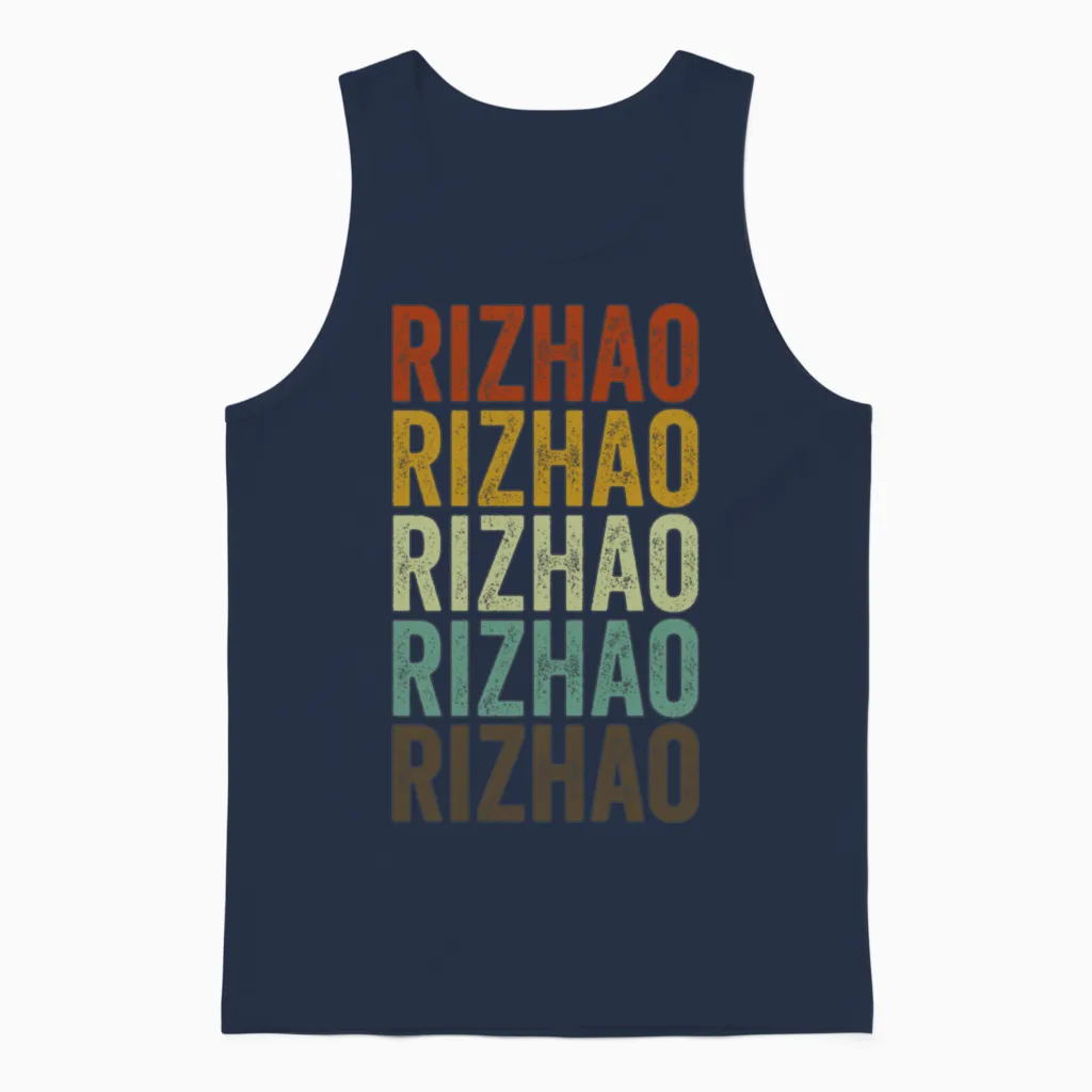 Rizhao China Retro Vintage Unisex Tank Top - Navy