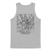 Pittsburgh City Streets Map Unisex Tank Top - Ash – 1