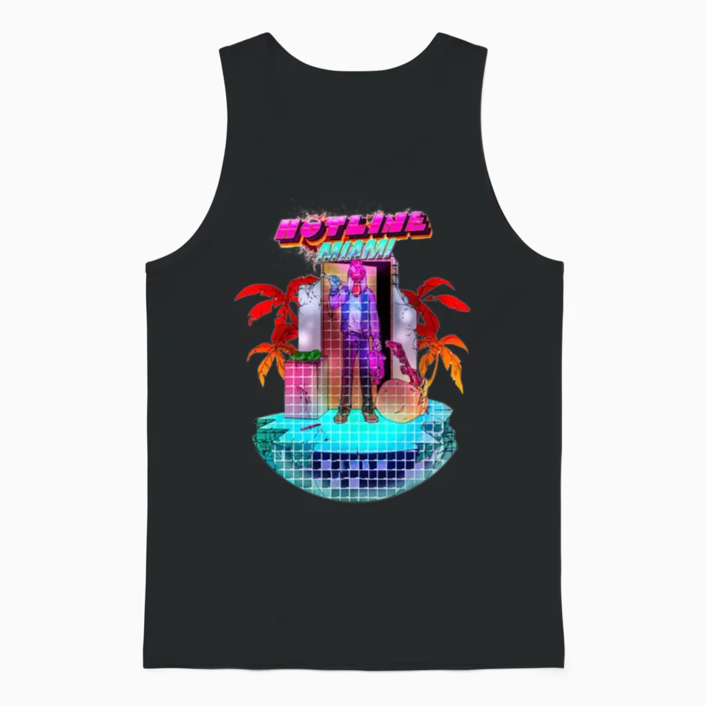 Fire Mami Retro Unisex Tank Top in Black