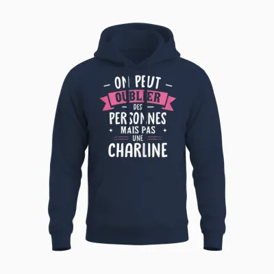 Femme Humour Copine Cadeau Personnalisé Bff Prénom Charline Unisex Hoodie - Navy