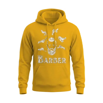 Barber Retro Style Unisex Hoodie - Gold