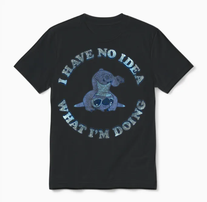 Disney Lilo & Stitch I Have No Idea What I'm Doing Unisex T-Shirt in Black