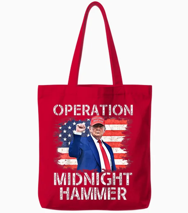 Operation Midnight Hammer Tote Bags in Red