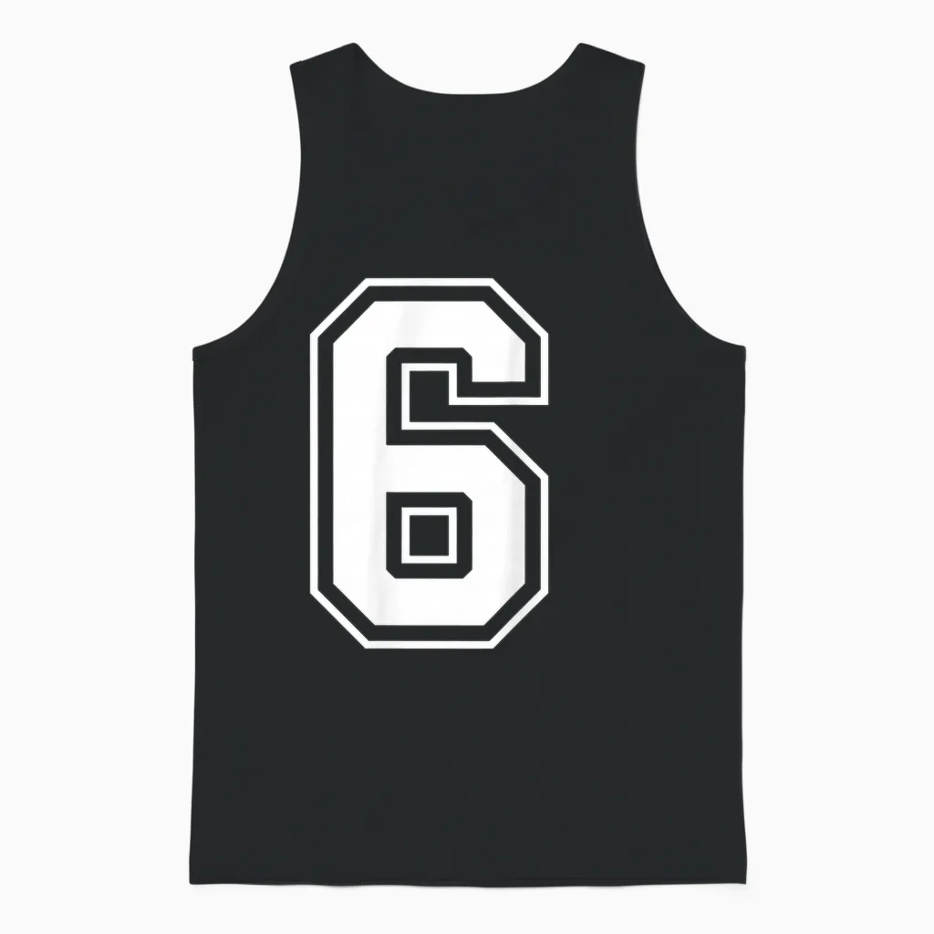 Fun Six Seven 6 7 Meme Design Unisex Tank Top in Black