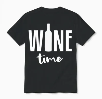 Wine Time Unisex T-Shirt - Black