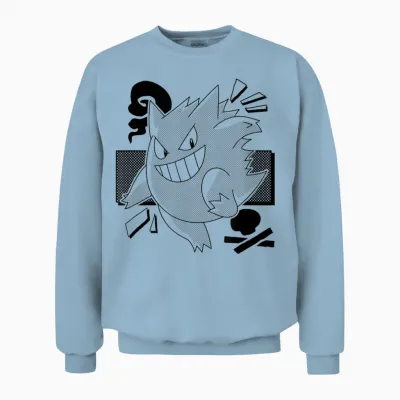 Pokémon - Gengar Manga Unisex Sweatshirt - Light Blue
