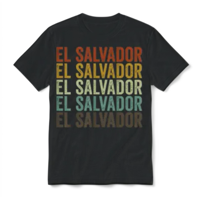 El Salvador Retro Vintage Unisex T-Shirt - Black