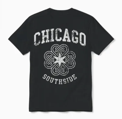Chicago Southside Irish St Patricks Day Unisex T-Shirt - Black