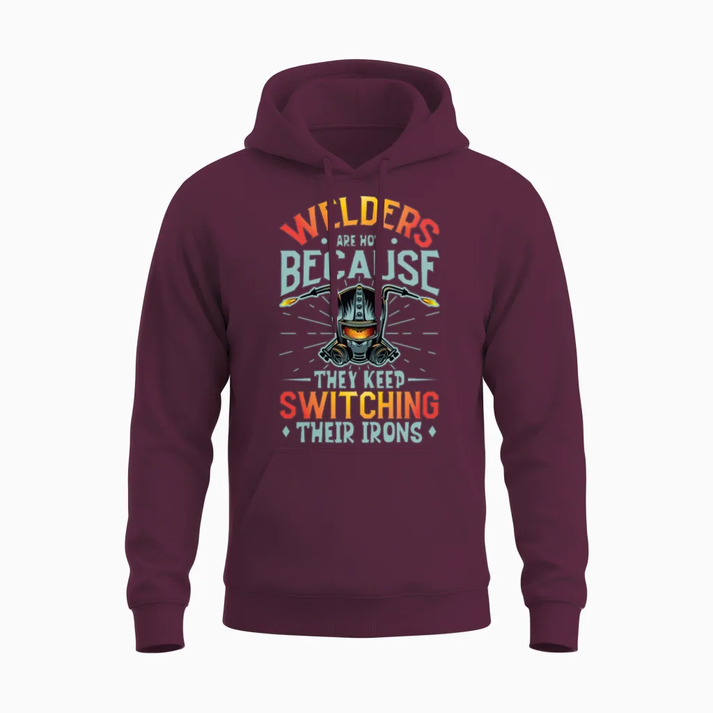 Welder Funny Funny Welding Gift Unisex Hoodie in Maroon