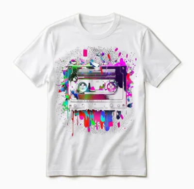 80er 90er Jahre Retro Party Verkleidung Kassette Tape Unisex T-Shirt - White