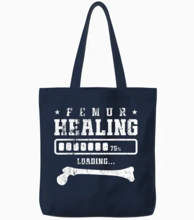 Femur Healing Loading Tote Bags - Navy