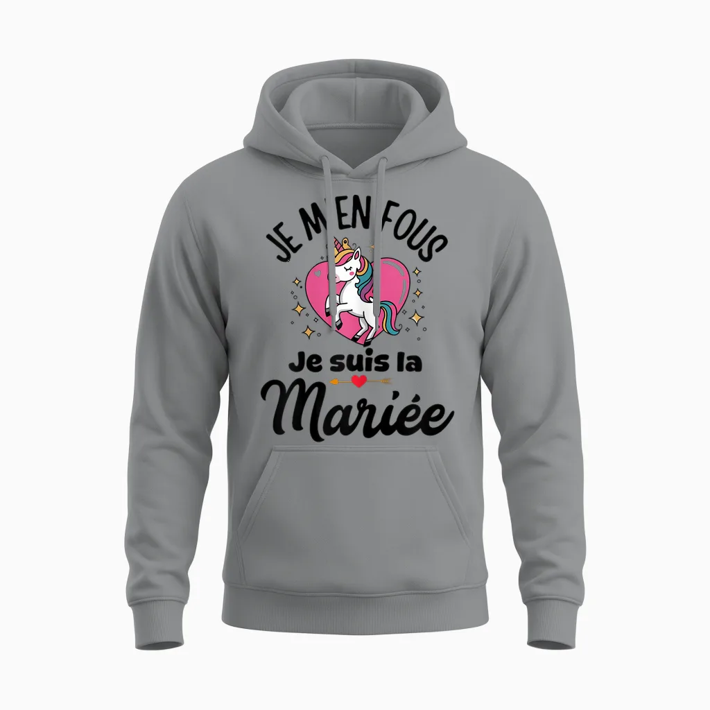 Future Bride Idea Evjf Costume Girl Unicorn T-Shirt, Black, S Unisex Hoodie in Sport Grey
