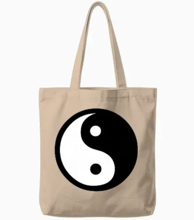 Yin-Yang-Symbol – Kleingedrucktes Tote Bags - Natural