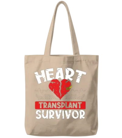Heart Cardiac Pacemaker Heart Transplant Survivor Tote Bags - Natural