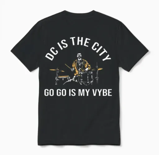 Washington Dc Is the City Go Go Is My Vybe Music Unisex T-Shirt in Black