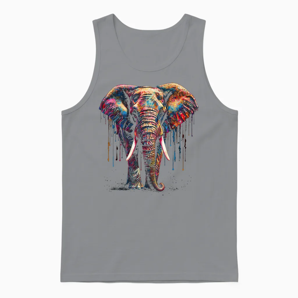 Elefant Kunst - Tier Bunt Zoo Elefant Unisex Tank Top in Sport Grey