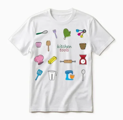 Kitchen Utensils Unisex T-Shirt - White