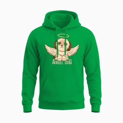 Angel Dog Unisex Hoodie - Irish Green