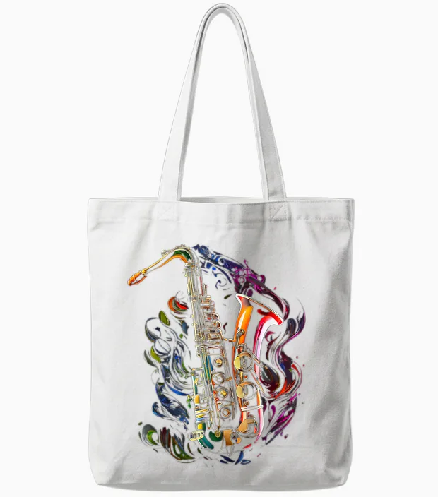Saxophon Musiker Saxophon Geschenk Tote Bags in White