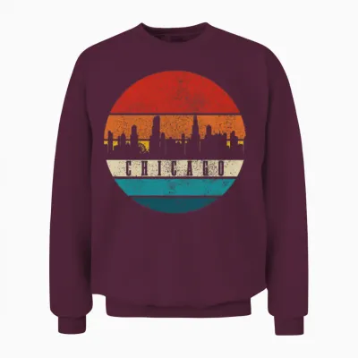 Chicago Illinois Unisex Sweatshirt - Maroon