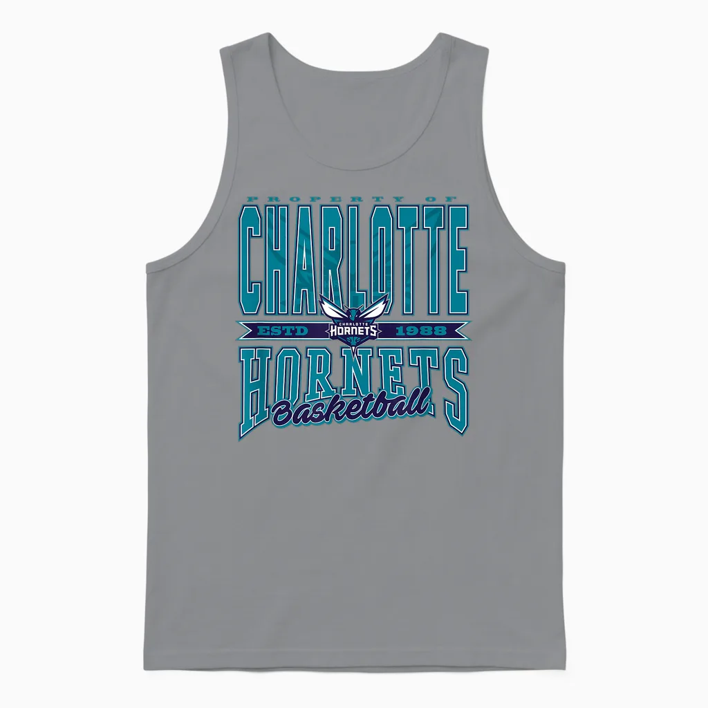 Nba Charlotte Hornets : Action Continue Unisex Tank Top in Sport Grey