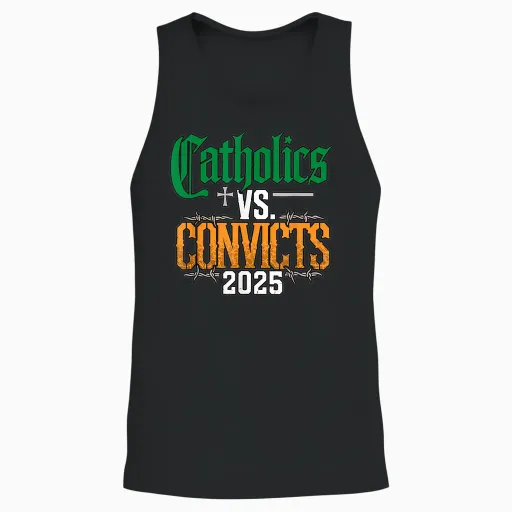 Catholics vs Convicts 2025 Best College Football Rivalry Unisex Tank Top - Black