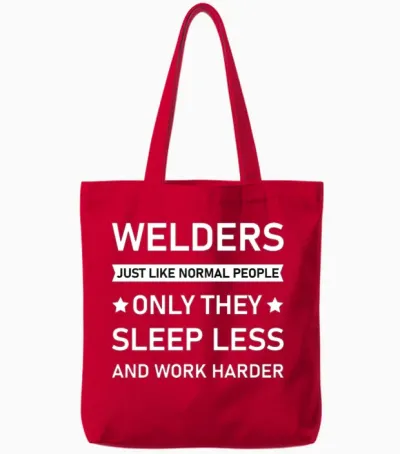 Welder Operator Welding Coded Welder Tote Bags - Red