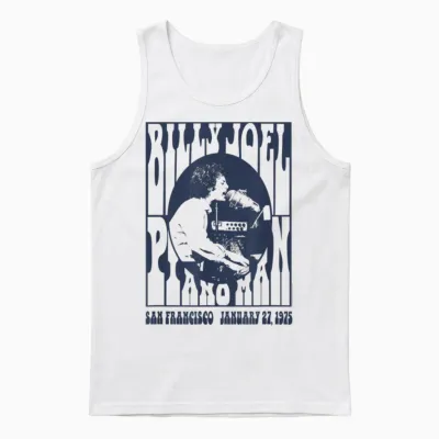 Billy Joel - Piano Man, 1975 Unisex Tank Top - White
