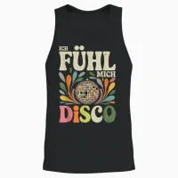 I Feel Me Disco Retro Music Party Vintage Unisex Tank Top in Black - 2