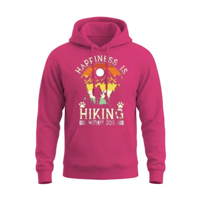 Hiking with Dog Unisex Hoodie - Heliconia